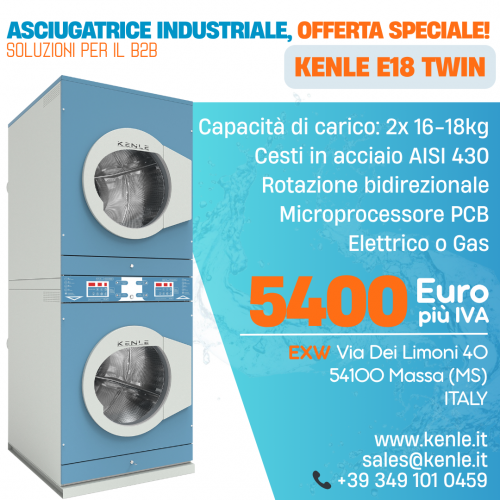 Asciugatrice professionale KENLE E18 Twin